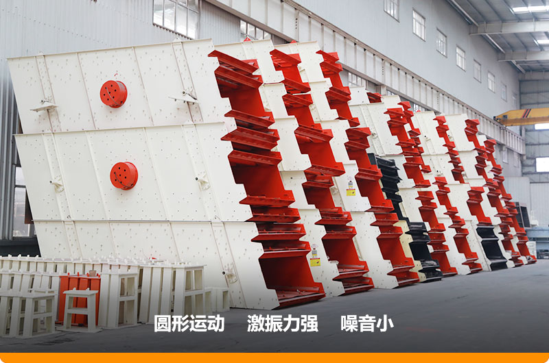 圓振動篩，篩孔尺寸為5-80mm，處理能力32-276t/h
